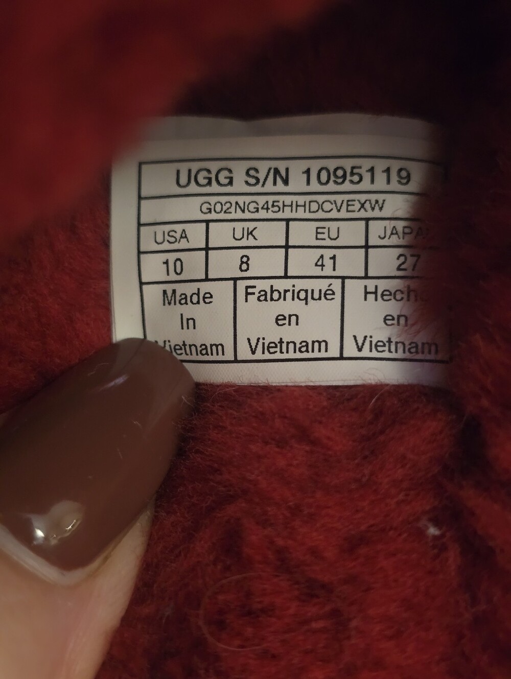 UGG Chunky Red Sling-back Slipper Size 10 - Picture 5 of 6